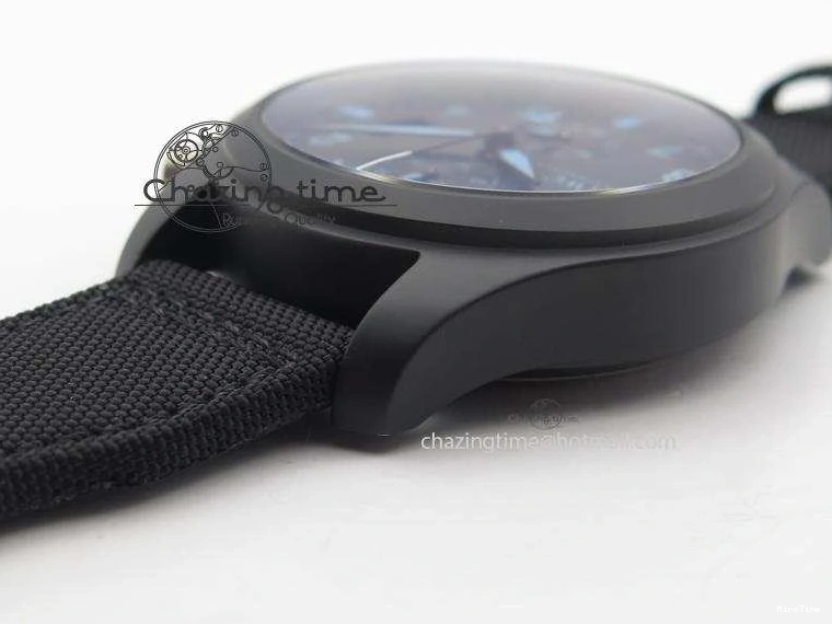 MIROTIME 0113 Comfortable Pilot Chrono IW388003 Real Ceramic ZF 1:1 Best Edition On Black Nylon Strap A 7322